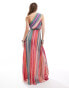 Mango stripe one shoulder maxi dress in multi