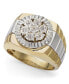 ფოტო #1 პროდუქტის Men's Diamond Two-Tone Ring in 10k Gold (1 ct. t.w.)