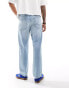 Pull&bear straight fit vintage washed jeans in light blue