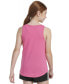 ფოტო #2 პროდუქტის Big Girls Sleeveless Curved-Hem Cotton Logo Tank Top