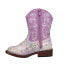 Roper Glitter Floral Square Toe Cowboy Toddler Girls Purple Casual Boots 09-017