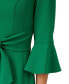 Women's Tie-Front Bell-Sleeve Midi Dress