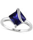 ფოტო #1 პროდუქტის Lab-Grown Sapphire Square Swirl Ring (2-4/5 ct. t.w.) in Sterling Silver