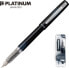 Фото #1 товара Ручка шариковая Platinum Prefounte Графитово-синяя, M, в пластиковой упаковке, на блистере, гранатовая