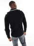 Фото #8 товара Fred Perry long sleeve twin tipped polo shirt in black