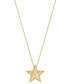 Textured Three Dimensional Star 18 Pendant Necklace 18" in 10k Gold