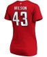 Women's Tom Wilson Red Washington Capitals Authentic Stack Name and Number V-Neck T-shirt