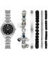 ფოტო #1 პროდუქტის Women's Three Hand Silver-Tone 30mm Watch and Bracelet Gift Set, 6 Pieces