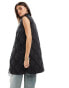 Superdry Studios long liner gilet in black