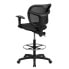 Фото #2 товара Mid-Back Black Mesh Drafting Chair With Adjustable Arms