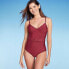 Фото #2 товара Women's Underwire Belted One Piece Swimsuit - Shade & Shore Red XL