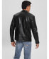 ფოტო #5 პროდუქტის Men's Faux-Leather Biker Jacket