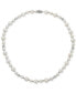ფოტო #1 პროდუქტის Cultured Freshwater Pearl (5-6mm & 8-9mm) & Crystal 18" Collar Necklace in Sterling Silver
