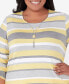 Фото #4 товара Plus Size Charleston Striped Top with Side Ruching
