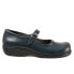 Фото #1 товара Softwalk Jupiter S1948-489 Womens Blue Narrow Leather Mary Jane Flats Shoes