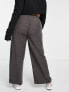 Simply Be wide leg cargo trouser with side zip pockets in grey