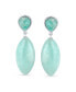 ფოტო #3 პროდუქტის Unique Geometric Linear Mint Green Aqua Amazonite Rhombus Shape Tear Drop Natural Multi-Gemstone Party Dangling Earrings for Women