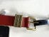 Levi's Leather Women’s Belt Size M Red with Gold Decorative Metal New