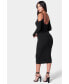 ფოტო #2 პროდუქტის Women's Cold Shoulder Midi Dress