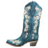 Corral Boots Studded Floral Snip Toe Cowboy Womens Blue Casual Boots A4361