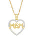 Фото #1 товара Macy's women's Diamond Accent 'Mom' Paw Heart Pendant Necklace