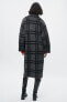 Check knit jacquard coat