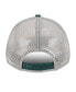 ფოტო #3 პროდუქტის Men's Khaki/Hunter Green Milwaukee Bucks Throwback Patch Trucker 9Forty Adjustable Hat