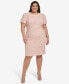 Фото #1 товара Plus Size Jewel-Neck Tweed Sheath Dress