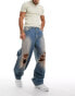 Фото #5 товара ASOS DESIGN loose fit jeans in with knee rips in tinted wash