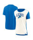 ფოტო #1 პროდუქტის Women's Cream/Blue Detroit Lions Wordmark Tri-Blend T-Shirt