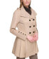 ფოტო #4 პროდუქტის Women's Water Resistant Hooded Double-Breasted Skirted Raincoat