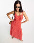 Pieces cami maxi dress in red spot