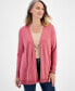 ფოტო #1 პროდუქტის Petite Open-Stitch Long-Sleeve Cardigan, Created for Macy's