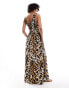 Фото #3 товара JDY Tall shirred top maxi dress in leopard print