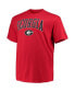Фото #2 товара Men's Red Georgia Bulldogs Big and Tall Arch Over Wordmark T-shirt