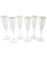 Square Shaped Rim Hammered Flute Glasses, Set of 6 - фото #4