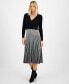 ფოტო #1 პროდუქტის Petite Jersey & Sweater-Knit Long-Sleeve Midi Dress