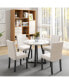 Фото #3 товара 5-Piece Dining Set with Marble-Inspired Table & Ergonomic Chairs