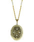 14k Gold-tone Imitation Pearl Chain Locket