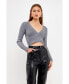 ფოტო #2 პროდუქტის Women's V-neck Wrap Knit Top