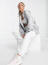 Nike mini swoosh oversized full zip hoodie in grey and sail