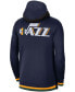 Фото #4 товара Men's Navy Utah Jazz 75th Anniversary Performance Showtime Hoodie Full-Zip Jacket