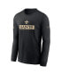 Фото #2 товара Men's Black New Orleans Saints Sideline Performance Long Sleeve T-Shirt