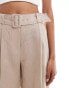 Фото #2 товара Mango linen co-ord shorts in light beige