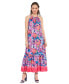 ფოტო #1 პროდუქტის Petite Printed Halter-Neck Maxi Dress