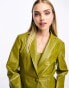 Фото #4 товара The Frolic patent croc tailored blazer co-ord in fern green