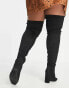 ASOS DESIGN Curve Kenni block-heeled over the knee boots in black