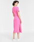 ფოტო #2 პროდუქტის Women's Crewneck Wrap Tie Dress, Created for Macy's