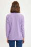 Фото #4 товара Kadın Purple Oversize Asimetrik Kesim Triko Kazak S7514AZ20WN