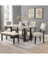 Фото #9 товара Durable 6-Person Farmhouse Dining Table for Kitchen, Office, or Living Room